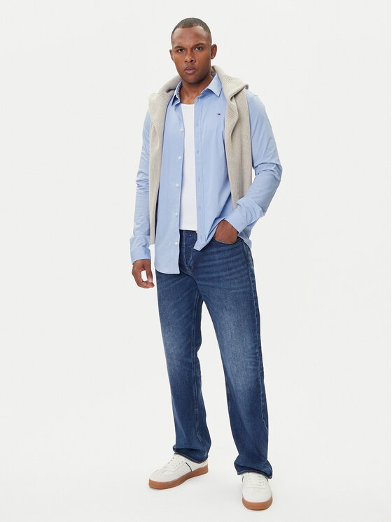 Tommy Jeans Tommy Jeans Košile DM0DM04405 Světle modrá Slim Fit