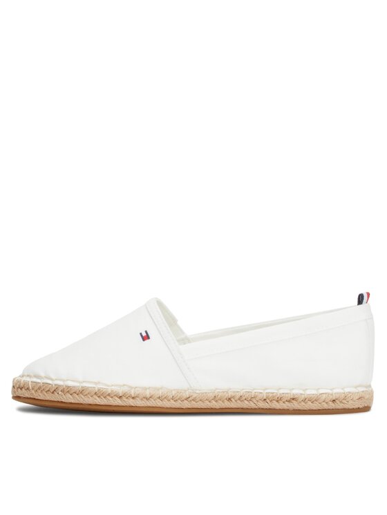 Tommy Hilfiger Tommy Hilfiger Espadrilky Basic Tommy Flat Espadrille FW0FW06497 Écru