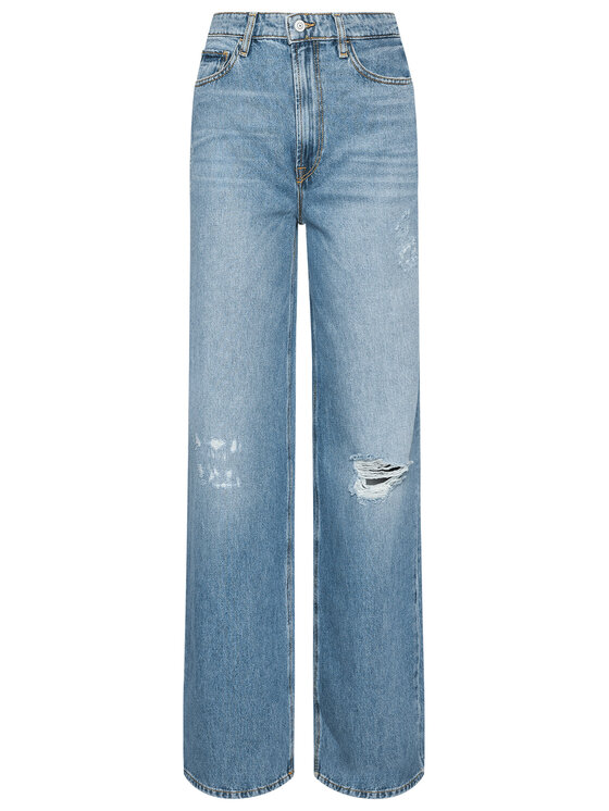 Guess Guess Jeansy Wide Leg Super High W0BA09 D3Y0A Granatowy Loose Fit