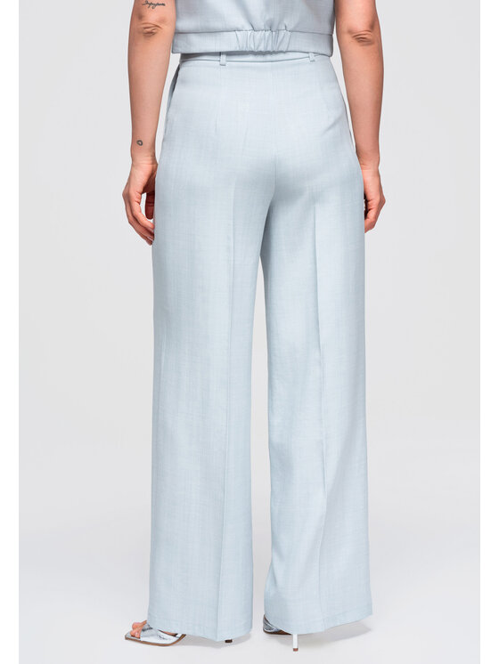 Ombre Ombre Spodnie materiałowe OW-PA-E0013 Niebieski Relaxed Fit