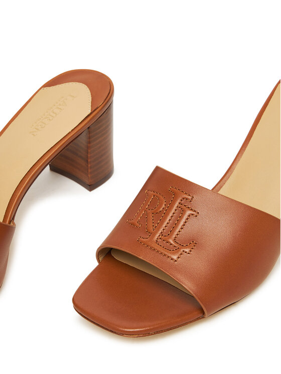 LAUREN RALPH LAUREN LAUREN RALPH LAUREN Natikači Everley Block-Heel 802974364002 Rjava