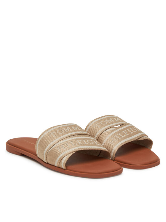 Tommy Hilfiger Tommy Hilfiger Plätud Webbing Mule FW0FW08421 Beež