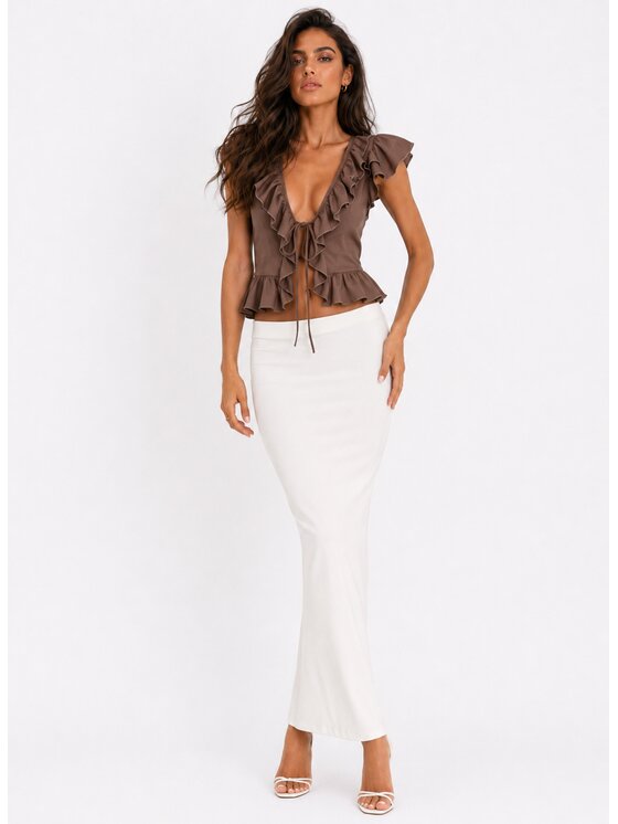 Agatha Studio Agatha Studio Bluzka A26LS-AH-K04 Brązowy Classic Fit