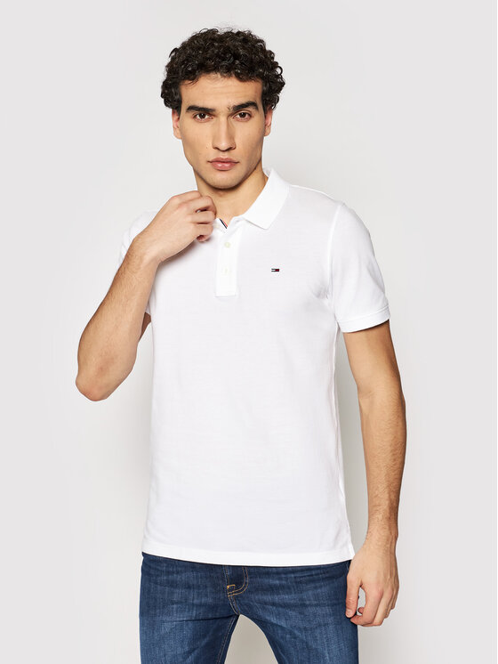 Tommy Jeans Polo DM0DM04266 Blanc Slim Fit Modivo.fr