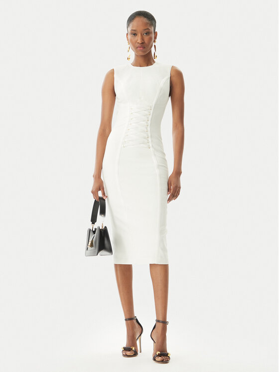 Elisabetta Franchi Elisabetta Franchi Abito da cocktail AB76252E2 360 Bianco Slim Fit