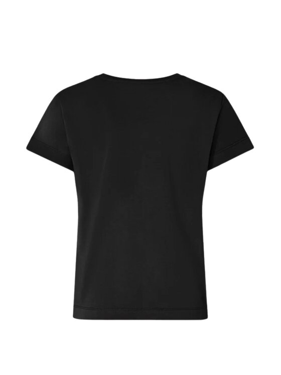 PINKO PINKO T-Shirt BASICO T-SHIRT JERSEY LOGO STA Czarny Regular Fit