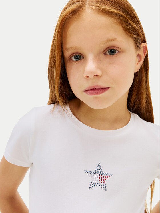 Tommy Hilfiger Tommy Hilfiger T-Shirt KG0KG09097 Bílá Extra Slim Fit