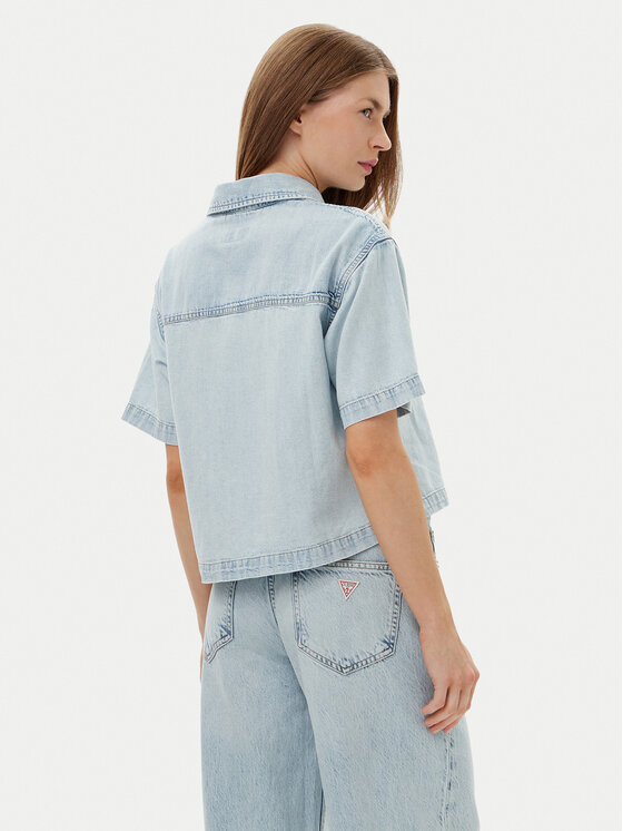 Guess Jeans Guess Jeans Koszula W5GH0F D5M83 Niebieski Regular Fit
