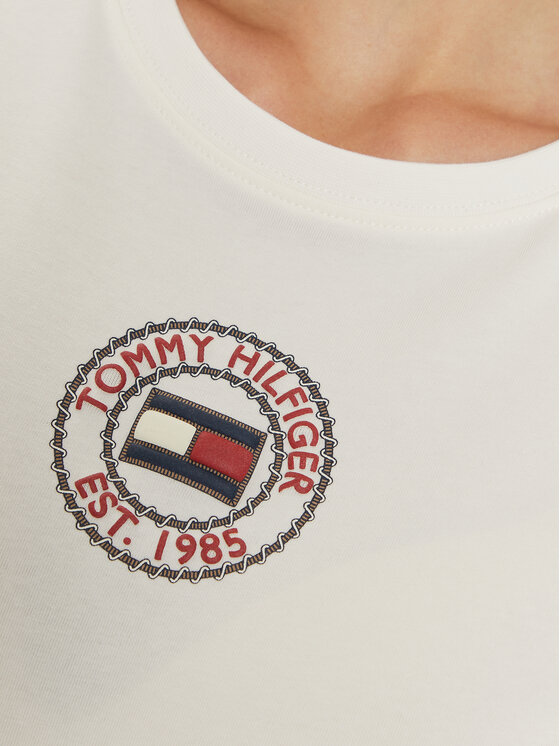Tommy Hilfiger Tommy Hilfiger T-krekls Nautical Graphic WW0WW43652 Balts Slim Fit