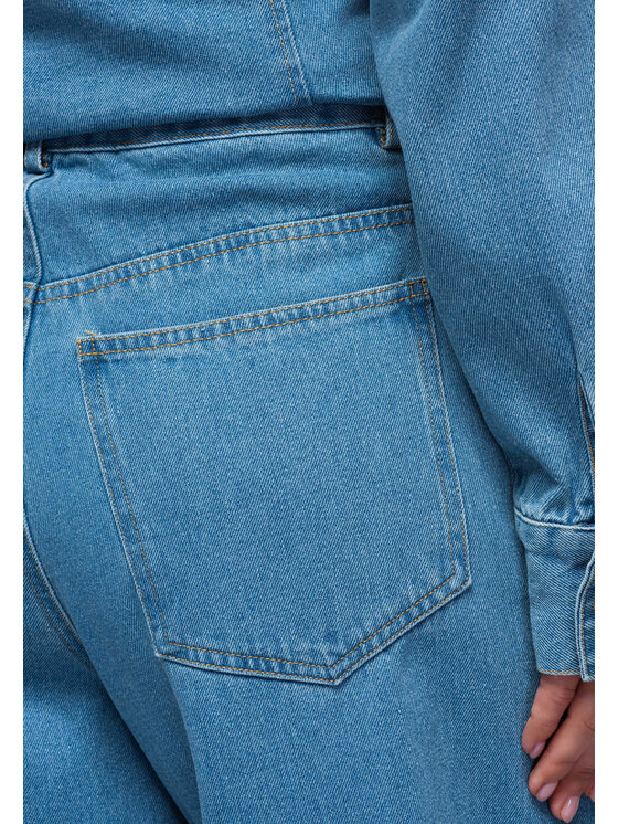 Ombre Ombre Spodnie materiałowe OW-PA-E0017 Niebieski Relaxed Fit
