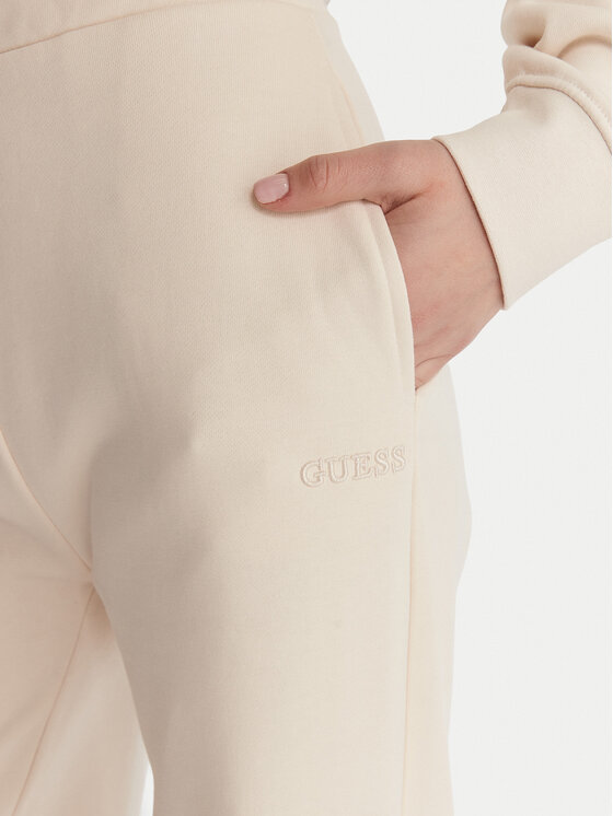 Guess Guess Teplákové kalhoty V6RB03 KD761 Krémová Wide Leg