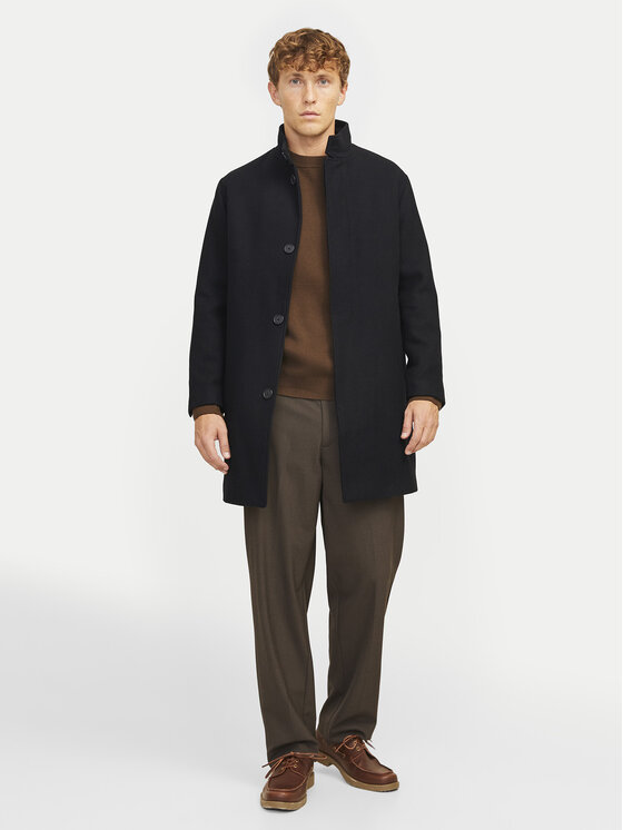 Jack&Jones Jack&Jones Вълнено палто Wilson 12259449 Черен Regular Fit