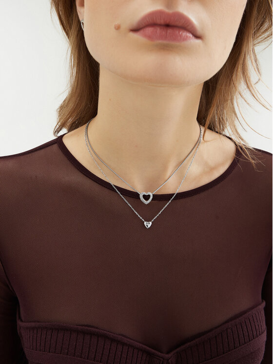 Guess Guess Комплект колие и обеци JUBS05 076JW Сребрист
