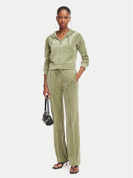 Juicy Couture Juicy Couture Суитшърт Madison  JCWA122001 Тъмнозелен Slim Fit