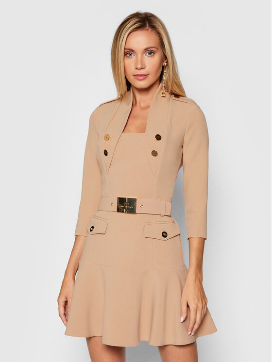 Abito da cocktail AB-009-16E2-V480 Marrone Slim