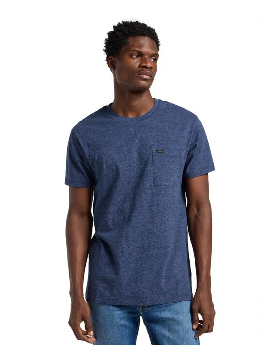Lee Lee T-Shirt ULTIMATE POCKET TEE Niebieski Regular Fit