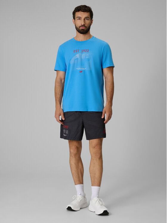 4F 4F T-Shirt AQUA FORCE Niebieski Regular Fit