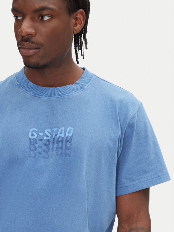 G-Star Raw G-Star Raw T-Shirt Multi Logo D26049-C756 Niebieski Loose Fit
