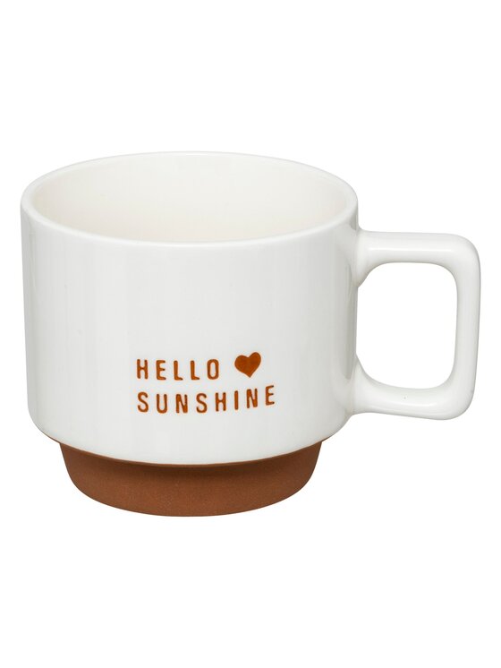 MIAhome MIAhome Zestaw 4 ceramicznych kubków na metalowym stojaku, 4 x 300 ml Biały