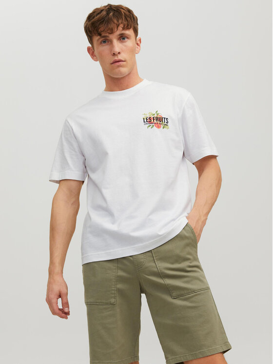 Jack&Jones T-krekls Flores 12228776 Balts Loose Fit