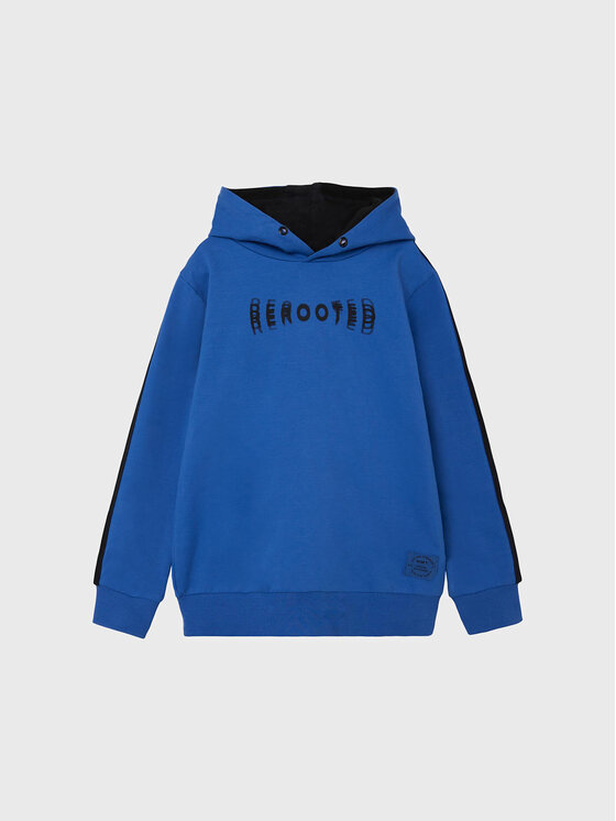 Bluza z kapturem widoczna z przodu, ułożona na płasko.