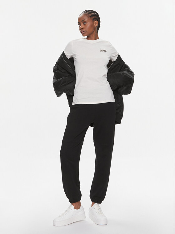 BOSS Boss Majica Elogobadge 50517925 Écru Slim Fit