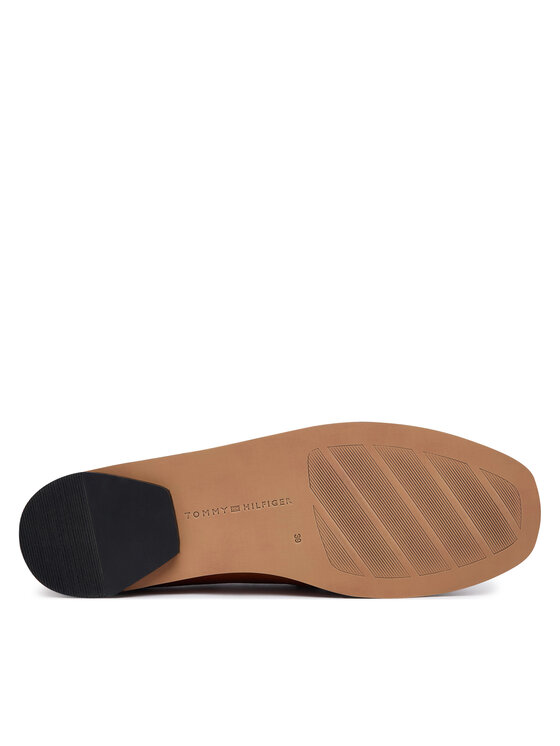 Tommy Hilfiger Tommy Hilfiger Лоуфъри Leather Ruched Toe Loafers FW0FW09250 Кафяв