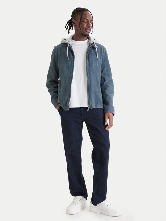 Milestone Milestone Ādas jaka Rivoli 612205 60785 Zils Regular Fit