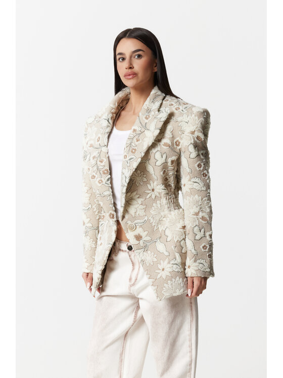 Magda Matyja Magda Matyja Marynarka JULIETTA BLAZER Beżowy jasny Fitted Fit