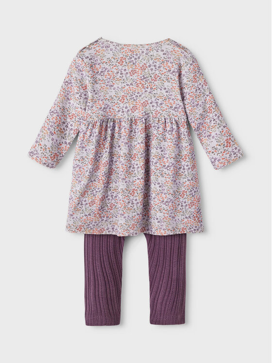 NAME IT NAME IT Komplet sukienka i legginsy 13215289 Fioletowy Regular Fit