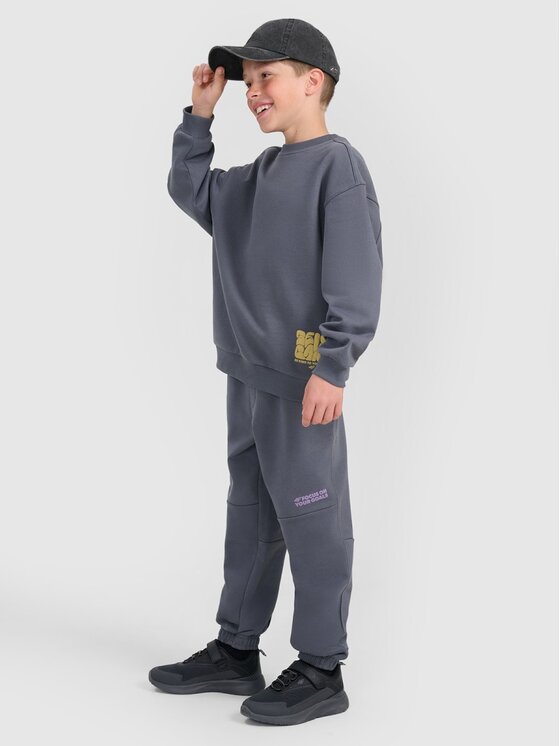 4F 4F Pantaloni da tuta 4FJRAW25TTROM1605-22S Nero Regular Fit