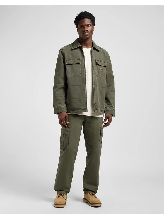 Lee Lee Spodnie materiałowe CARGO PANT Zielony Loose Fit