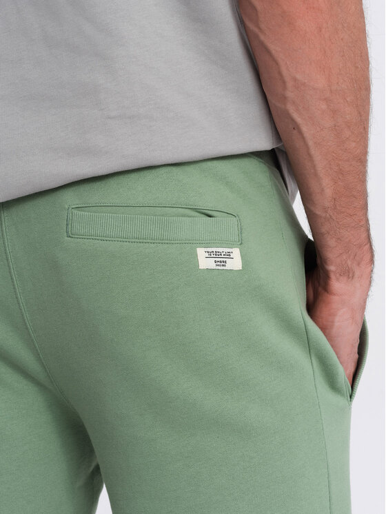 Ombre Ombre Szorty materiałowe OM-SRBS-0139 Zielony Regular Fit