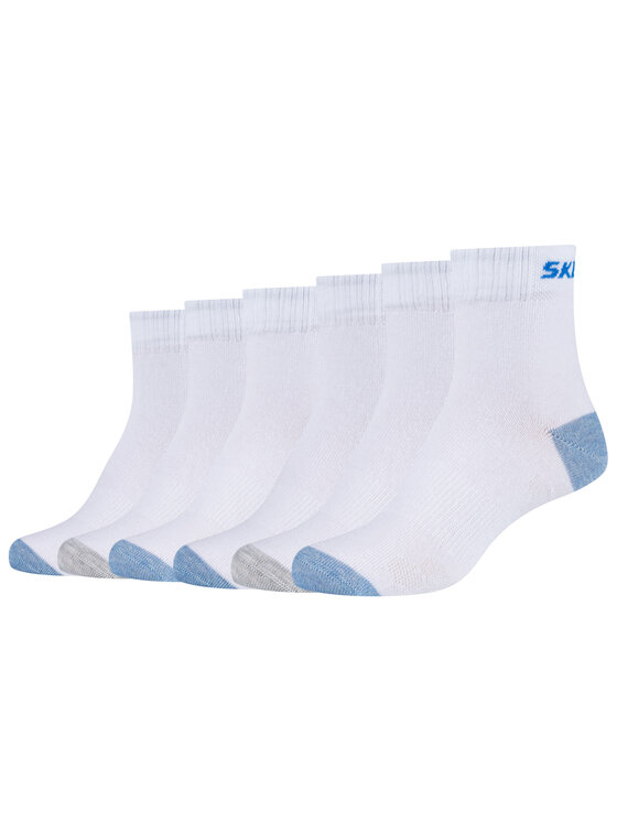 Skechers Calzini corti da uomo Skechers 3PPK Boys Mech Ventilation Socks Bianco, taglia : 39_42