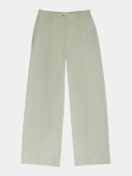 Tom Tailor Tom Tailor Spodnie materiałowe 1040686 Zielony Wide Leg