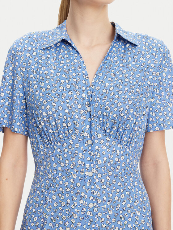 Tommy Hilfiger Tommy Hilfiger Rochie tip cămașă WW0WW45941 Albastru Regular Fit