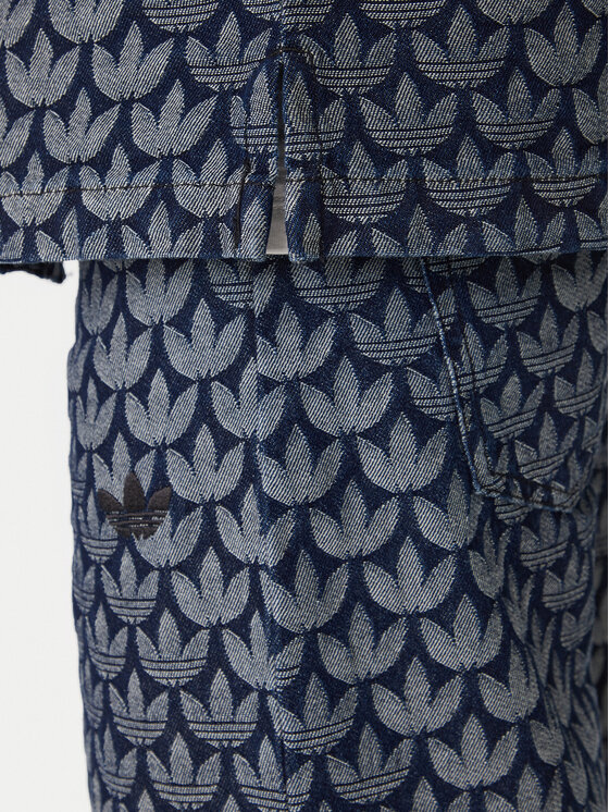 adidas adidas džínová košile Monogram KD0397 Modrá Loose Fit