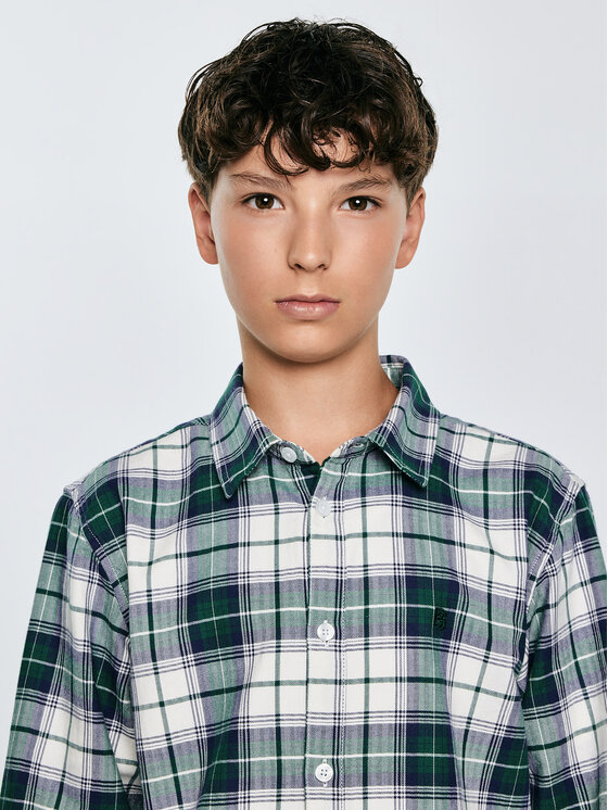 BIG STAR BIG STAR Koszula KEVIN Zielony Basic Fit