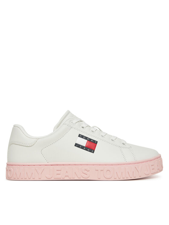 Tommy Jeans Tommy Jeans Laisvalaikio batai Tjw Logo Outsole Sneaker Ess EN0EN02703 Balta