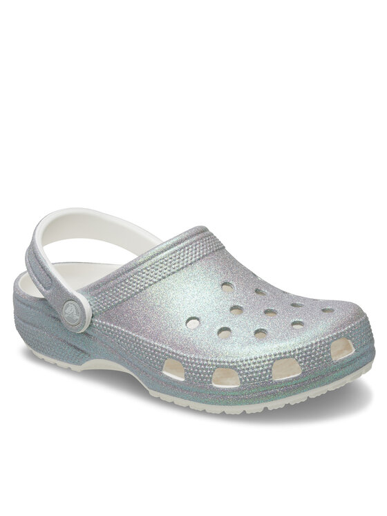 Crocs Crocs Şlapi Classic Iridescent Glitter Clog 211005 Argintiu