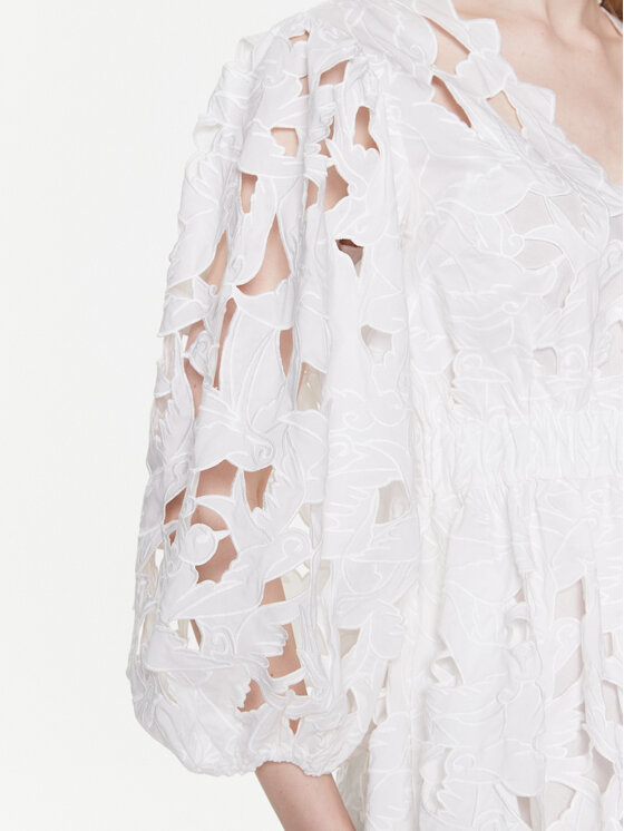 Red Valentino Red Valentino Každodenní šaty 2R3VA22Y6QA Bílá Regular Fit
