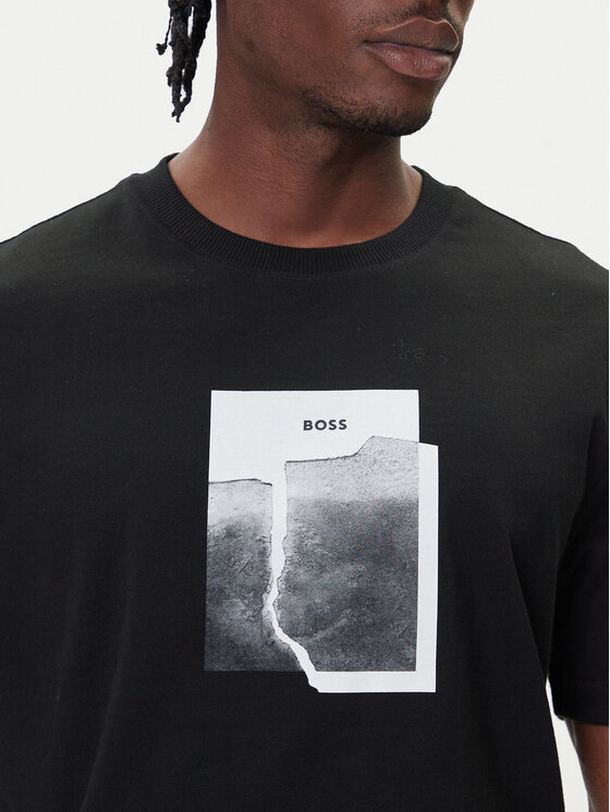 BOSS BOSS T-Shirt Te_Brokenice 50554640 Černá Regular Fit
