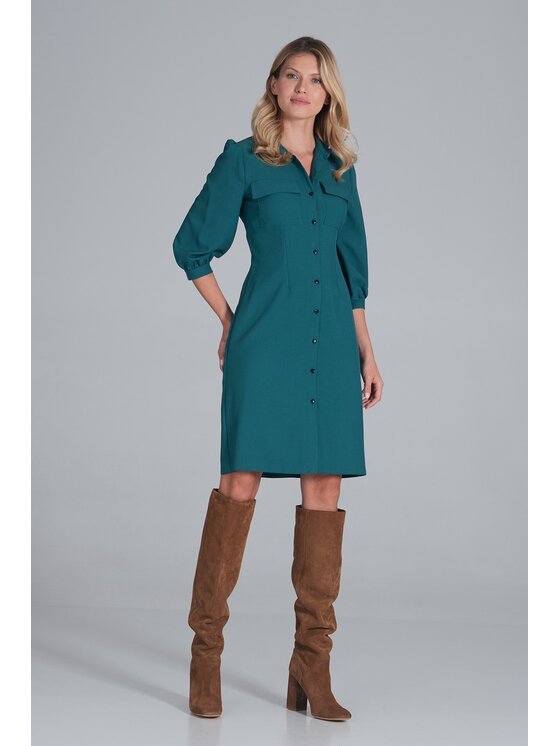 FIGL FIGL Sukienka M849 Zielony Regular Fit
