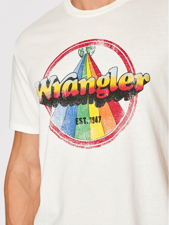 Wrangler Wrangler T-shirt Rainbow W7J9D3737 112141559 Bianco Regular Fit