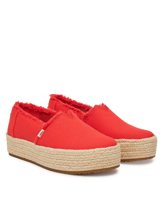 Toms Toms Еспадрильї Valencia Platform 10021919 Червоний