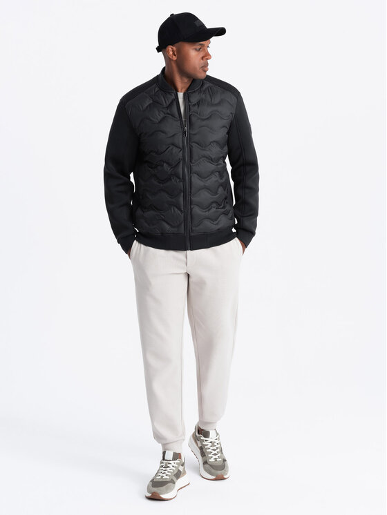 Ombre Ombre Bunda bomber OM-JALP-0141 Černá Regular Fit