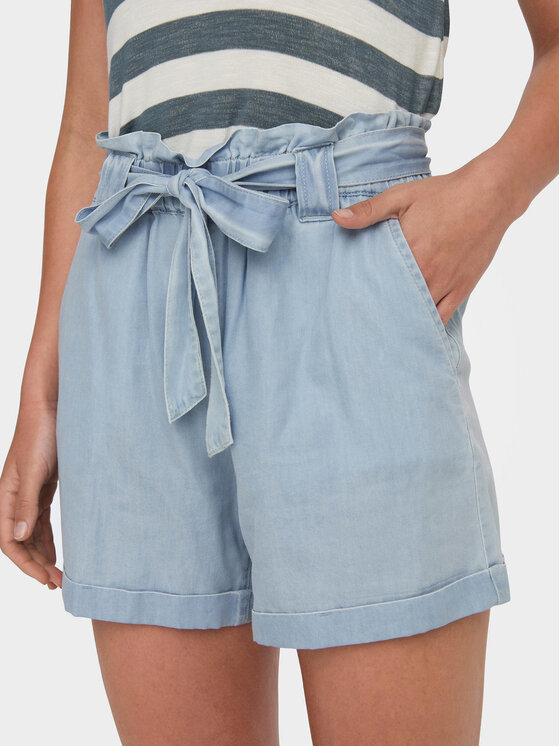 ONLY ONLY Szorty materiałowe Bea 15255715 Błękitny Regular Fit