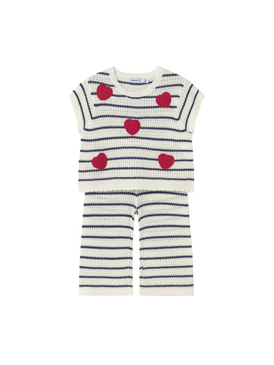 Mayoral Set tricou și pantaloni din material textil 1516 Écru Regular Fit