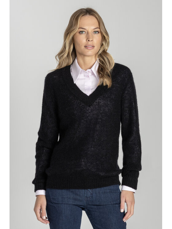 Deni Cler Milano Deni Cler Milano Sweter T-DC-S483-E5-95-90-1 Czarny Regular Fit