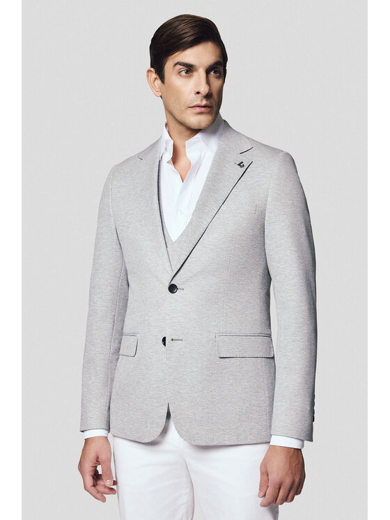 Lancerto Lancerto Marynarka Terralba MA131125000009 Szary Slim Fit